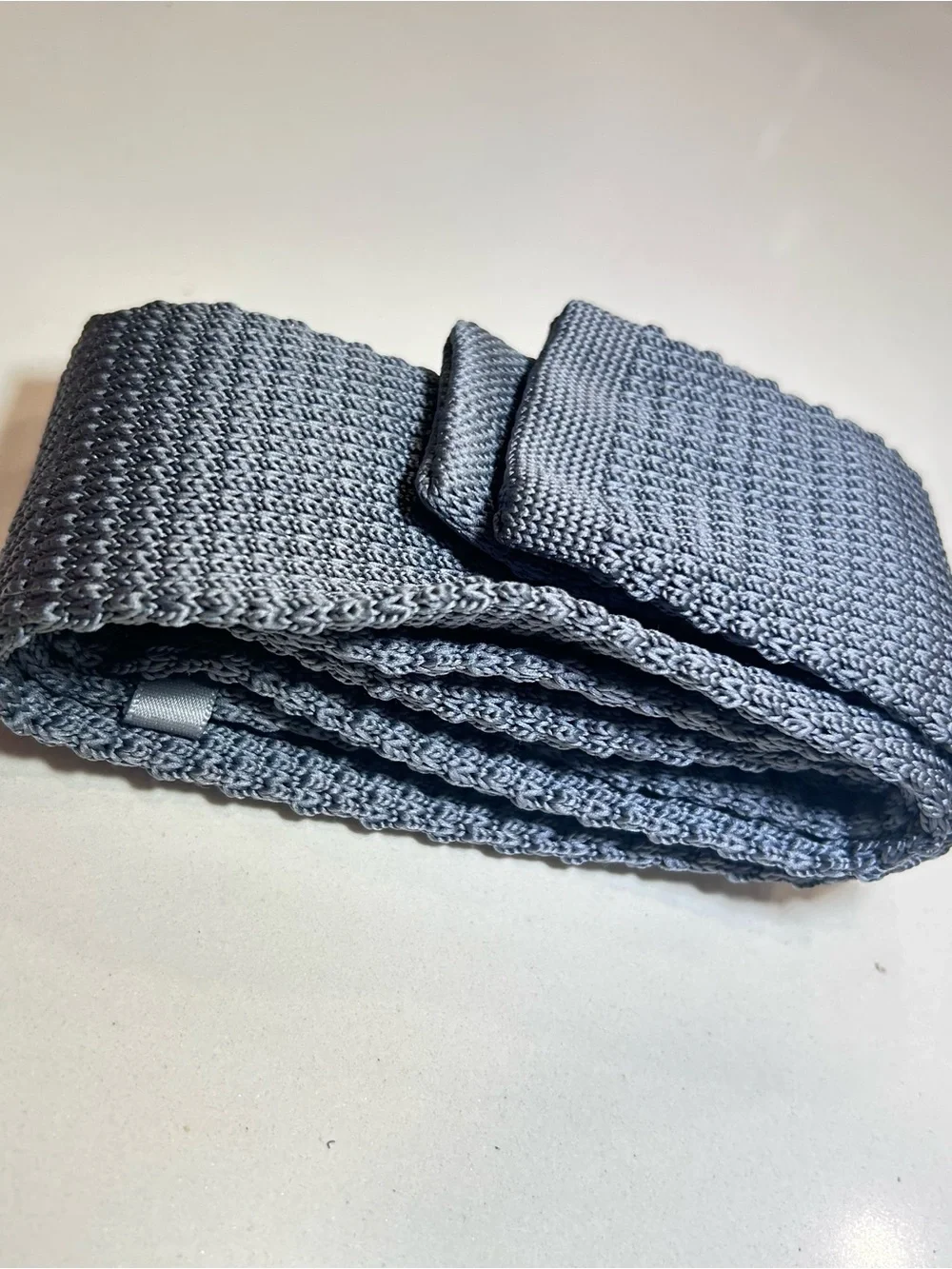 Light Gray Knit Men's Stretch Belt
